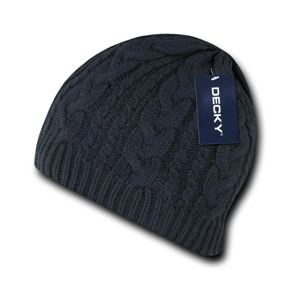 1 Dozen Decky Beanies Soft Stretchy Braided Knit Hats Caps Ski Wholesale Lot