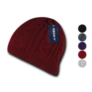 1 Dozen Decky Beanies Soft Stretchy Braided Knit Hats Caps Ski Wholesale Lot