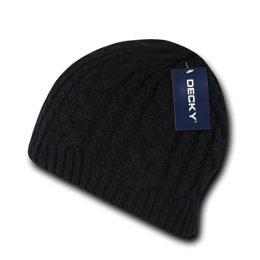1 Dozen Decky Beanies Soft Stretchy Braided Knit Hats Caps Ski Wholesale Lot
