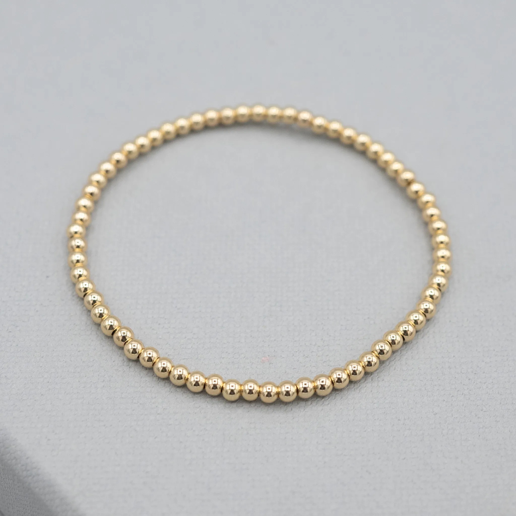 3mm 14k Gold Filled Beaded Lux Bracelet Trio Set