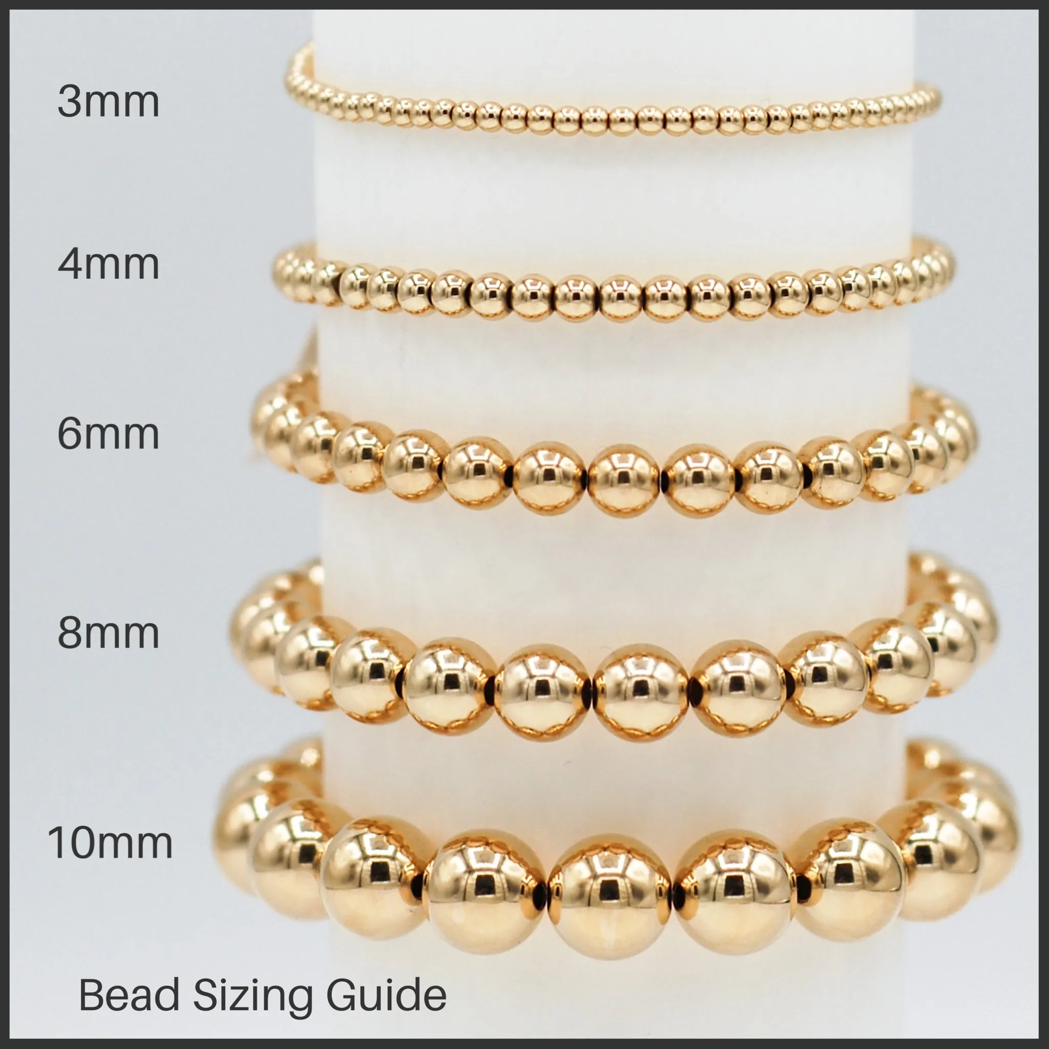 3mm 14k Gold Filled Beaded Lux Bracelet Trio Set