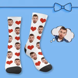Custom Face Simple Heart Socks