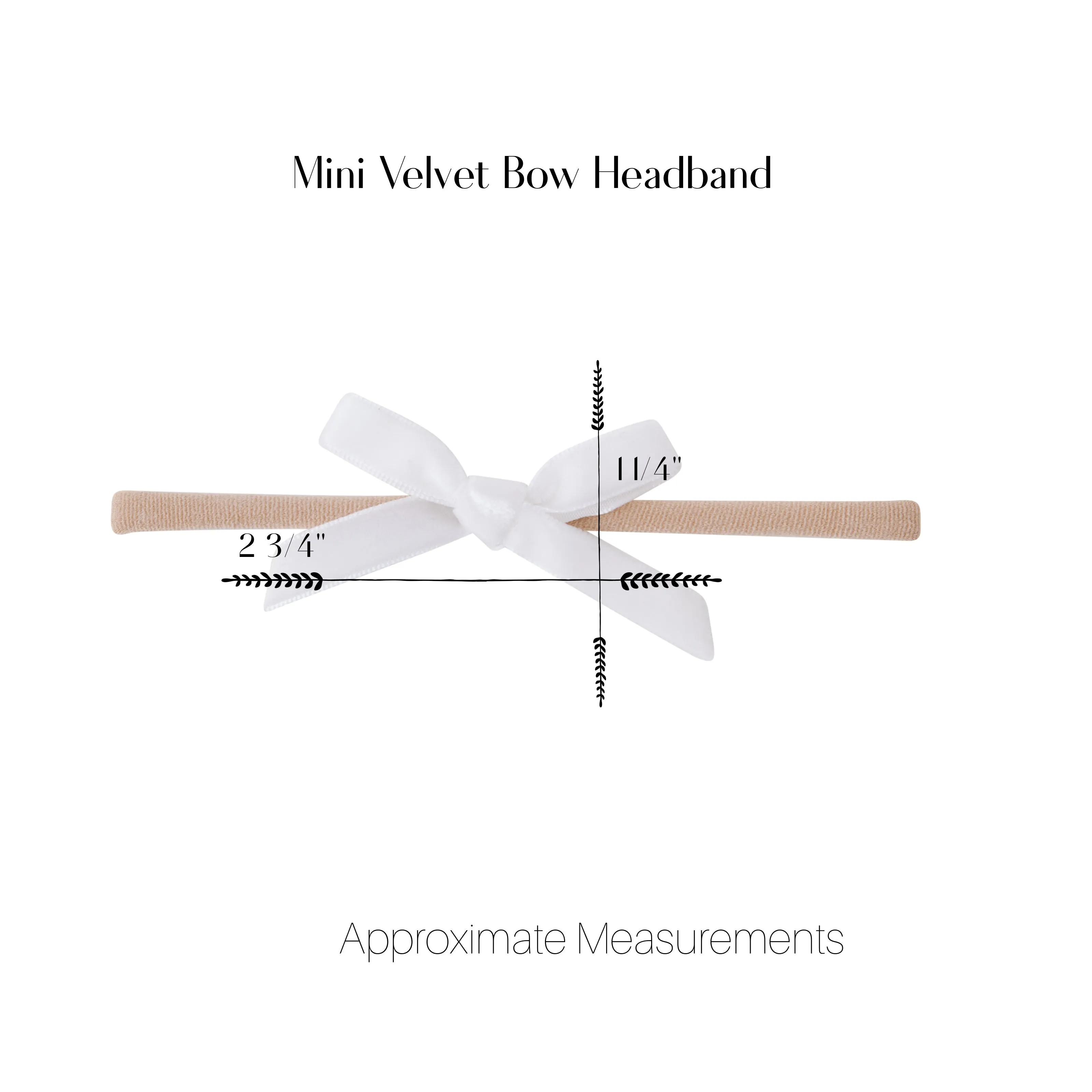 EVIE Velvet MINI Bow on Skinny Nylon Headband - Rose