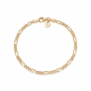 Fine Figaro Chain Bracelet 18ct Gold Plate