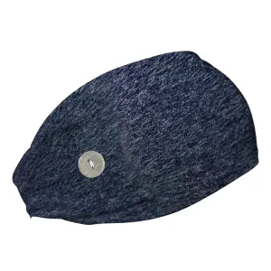 Heather Navy Headband with Buttons
