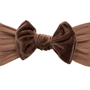 Kate Velvet Bow Headwrap - Hazelnut