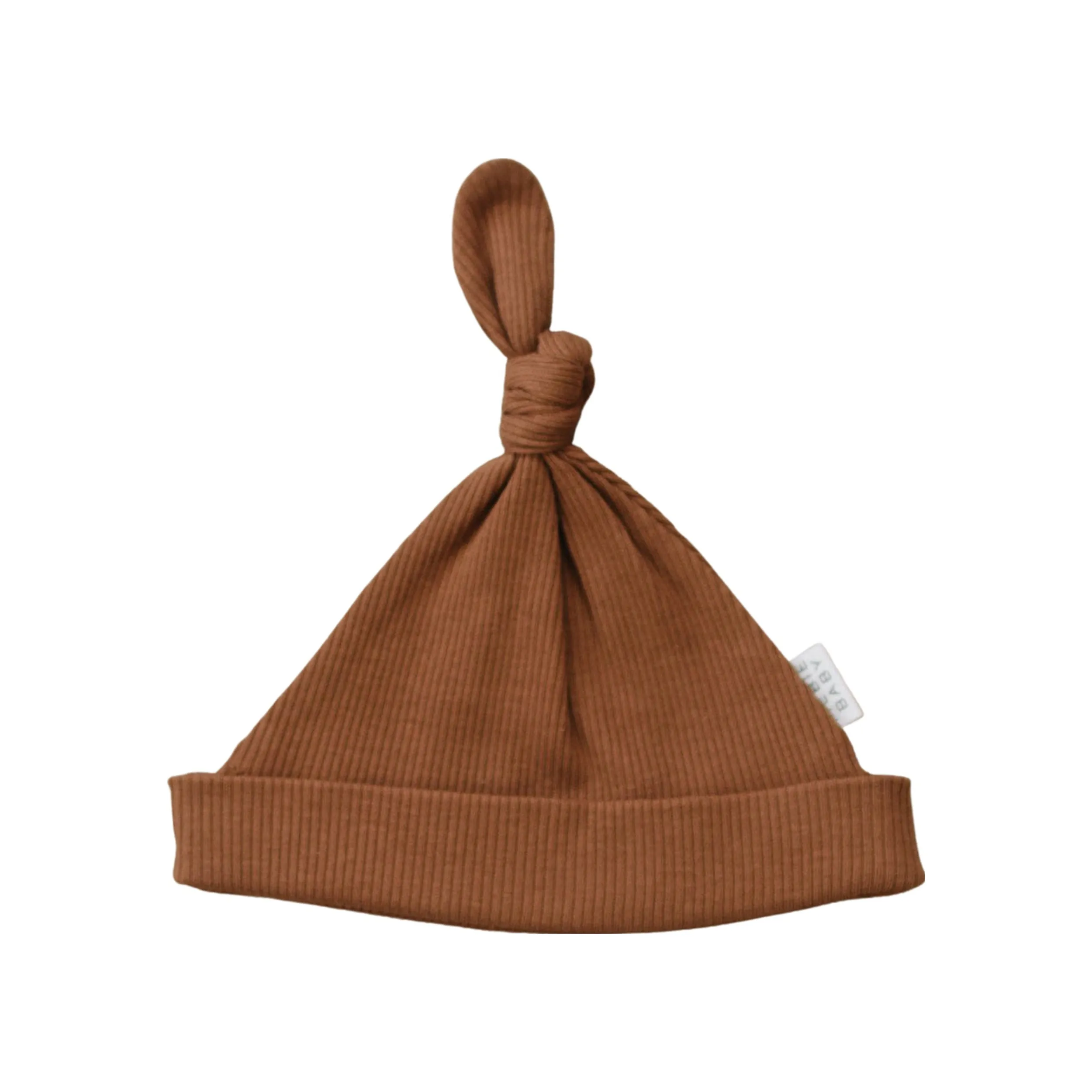 Mebie Baby Ribbed Knot Hat - Rust