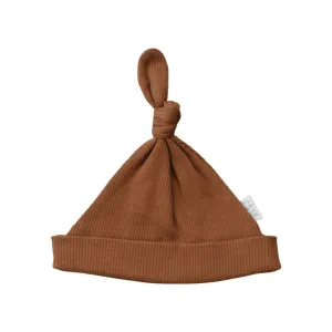 Mebie Baby Ribbed Knot Hat - Rust