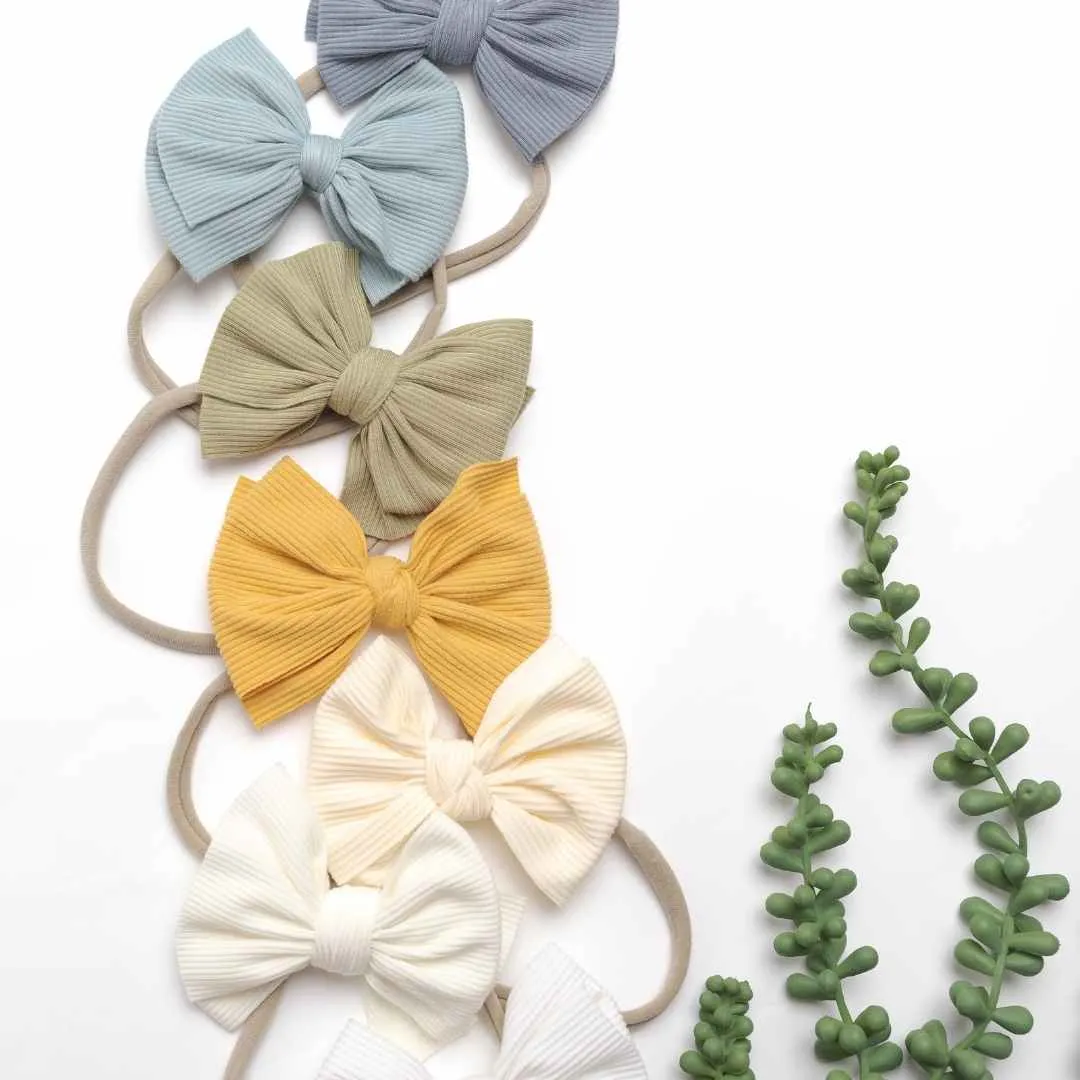 Reeva Bow Skinny Nylon Headband - 17 colors