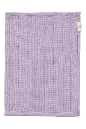 RIB KNITTED TUBE SCARF IN MERINO WOOL - LAVENDER