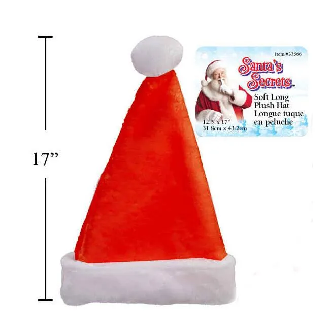 Santa's Secrets Long Plush Santa Hat