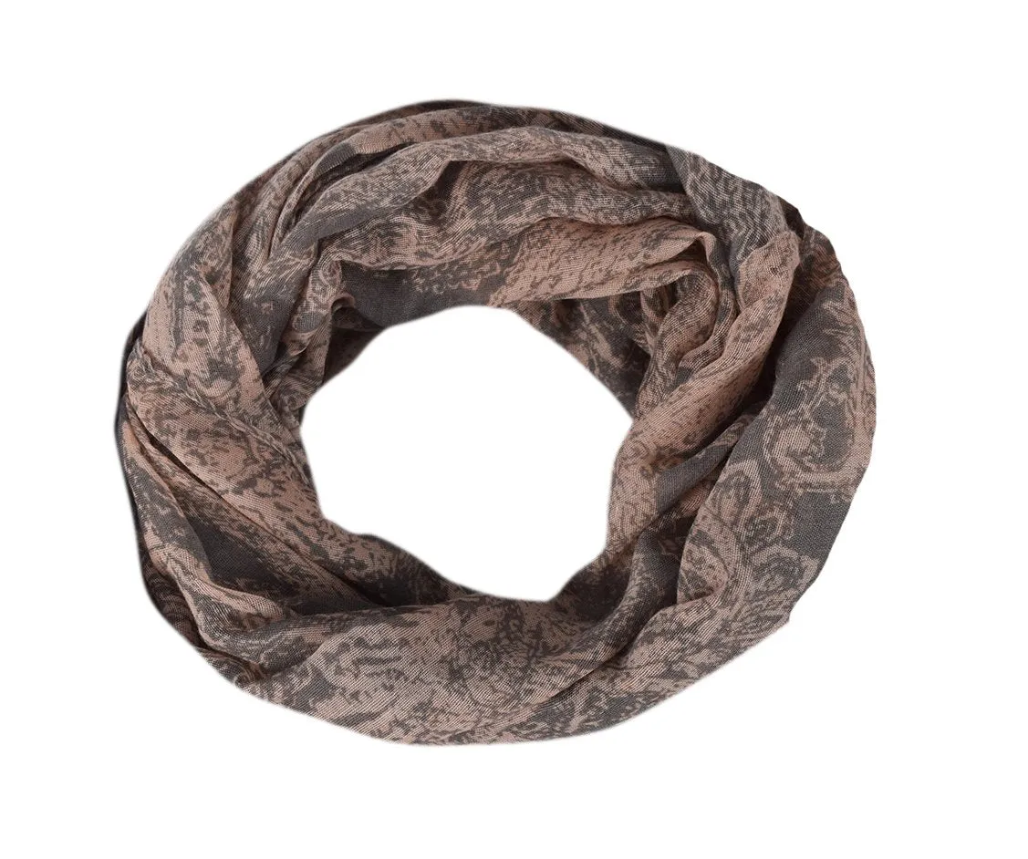 Sunflower Print Floral Infinity Loop Scarf