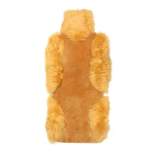 Universal Wool Sheepskin Car Seat Cover - Warm Fur Front Seat Cushion for Auto