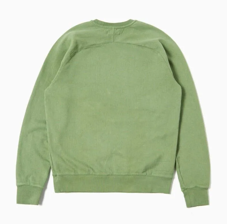 Universal Works - Classic Crew Sweatshirt In Green Dry Brushback PLS
